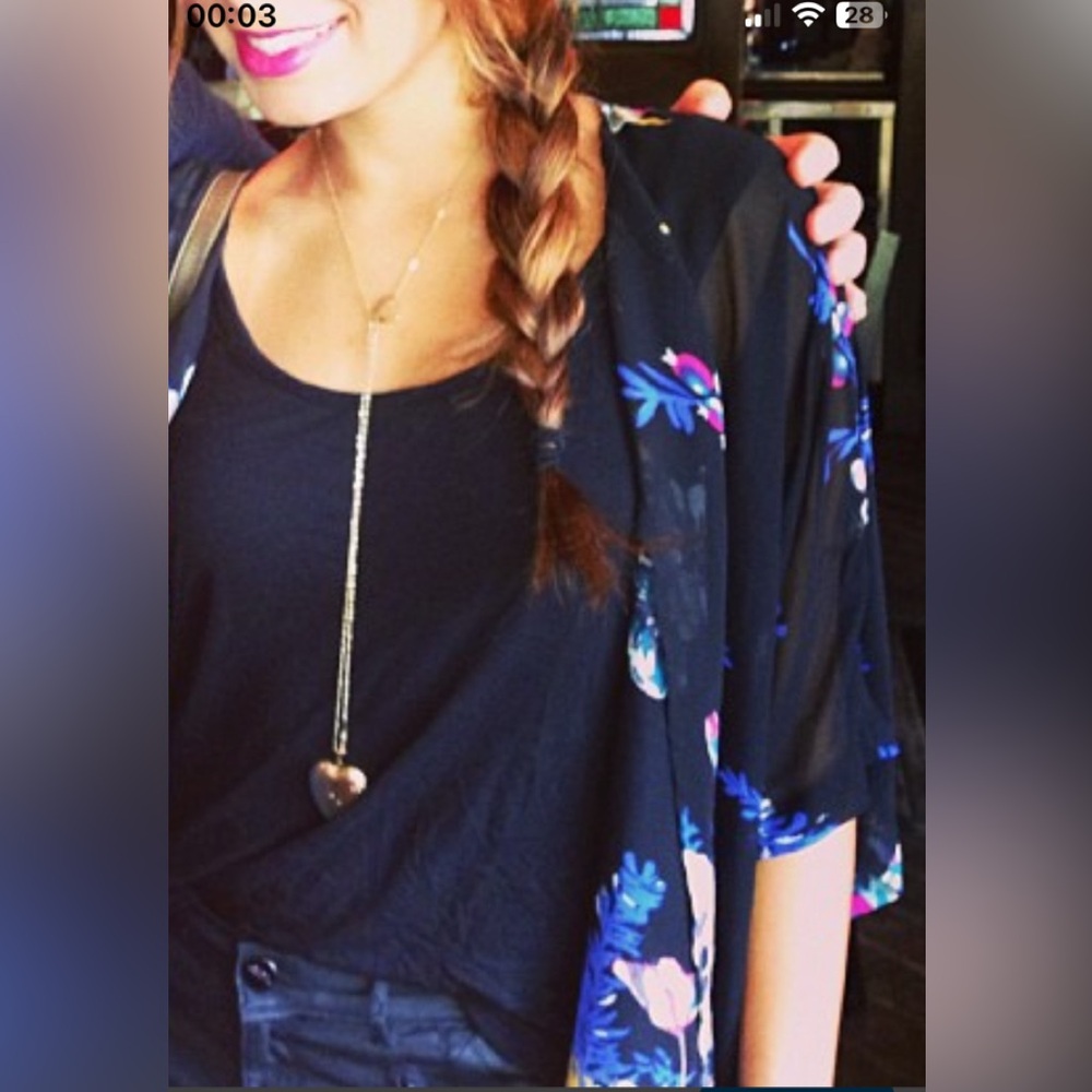 Forever 21 Floral Black Kimono